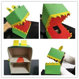 創(chuàng)意親子手工 抽紙盒變身小鱷魚手偶玩具，讓寶寶愛不釋手